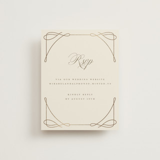 Simple Art Nouveau Foil-Pressed RSVP Online Enclosure Cards