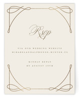 Simple Art Nouveau Foil-Pressed RSVP Online Enclosure Cards