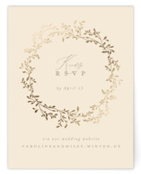 Leafy Garland Foil-Pressed RSVP Online Enclosure Cards