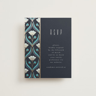 Deco pattern Foil-Pressed RSVP Online Enclosure Cards