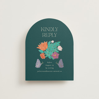 Tropical garden Foil-Pressed RSVP Online Enclosure Cards