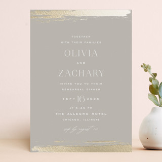 True Love Foil-Pressed Rehearsal Dinner Invitations