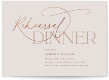 Typographical Foil-Pressed Rehearsal Dinner Invitations