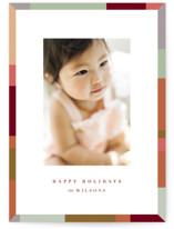 Colorblock Border Christmas Photo Cards