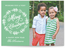 Simple Wreath Christmas Photo Cards