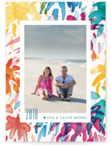 Fireworks Frame New Year Photo Cards