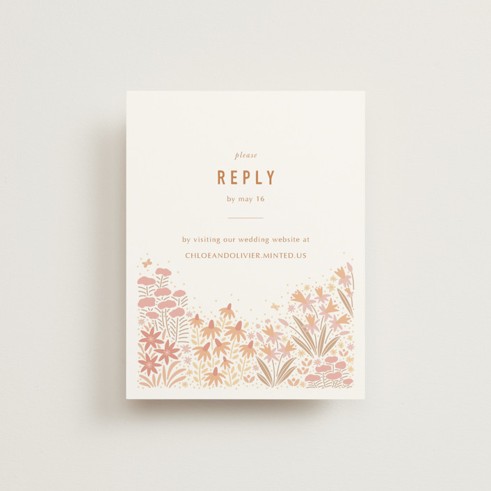 Floral Border RSVP Online Enclosure Cards by Pippa Shaw Minted