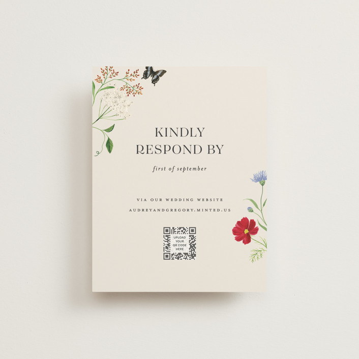 Wild meadow RSVP Online Enclosure Cards by Sarah Knight Minted