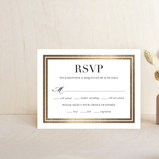 Gilded Frame Foil-Pressed RSVP Cards