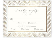 elegant herringbone Foil-Pressed RSVP Cards