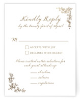 Boho flower crest Foil-Pressed RSVP Cards