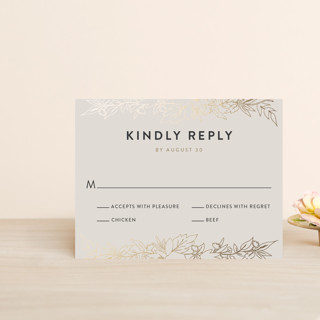 Delicate Botanicals Foil-Pressed RSVP Cards