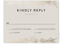 Delicate Botanicals Foil-Pressed RSVP Cards