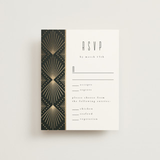 Deco pattern Foil-Pressed RSVP Cards