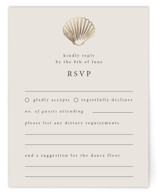 Simple Seashell Foil-Pressed RSVP Cards
