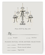 Hand Illustrated Whimsical Chandelier Foil-Pressed RSVP Cards