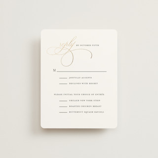 Elegant Flourish Foil-Pressed RSVP Cards