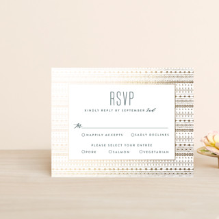 boho glam Foil-Pressed RSVP Cards