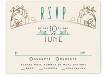 Ornate Deco Foil-Pressed RSVP Cards