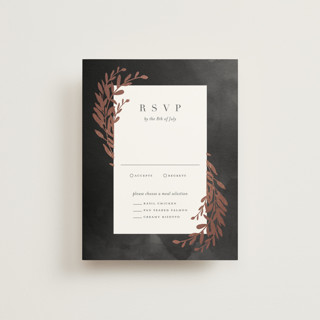 Lux branch Foil-Pressed RSVP Cards