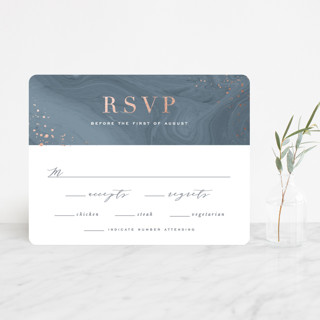 Moody Marbling Foil-Pressed RSVP Cards