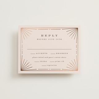 Art Deco Border Foil-Pressed RSVP Cards