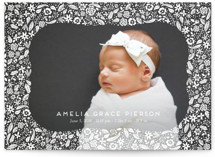 floral curved frame Birth Announcements