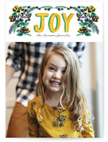 vintage floral joy Holiday Photo Cards