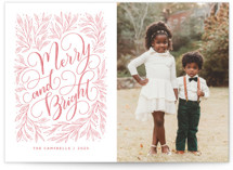 Merry and Bright Hand-lettering Holiday Photo Cards