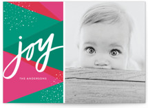 Bright Geo Joy Holiday Photo Cards