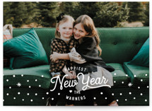 vintage snow Holiday Photo Cards