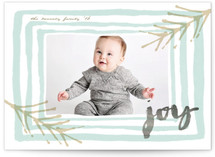 Joyous Watercolor Frame Holiday Photo Cards