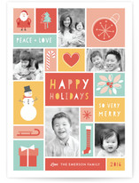 Happy Holidays Grid Holiday Photo Cards