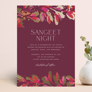 Bright abstract Foil-Pressed Sangeet Invitations