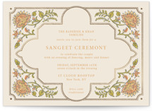 Marigold Foil-Pressed Sangeet Invitations