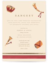 Indian Elephant Foil-Pressed Sangeet Invitations