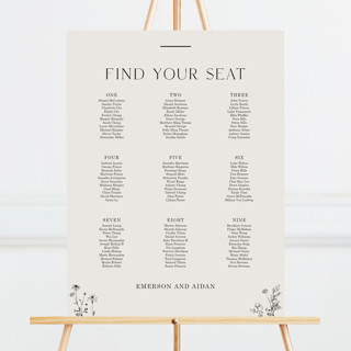 Floral Type Arch Custom Seating Chart