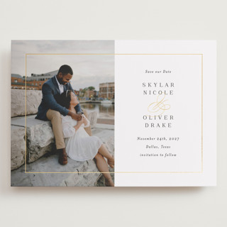 Bianca Foil-Pressed Grand Save The Date Cards