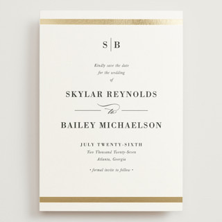Classic monogram Foil-Pressed Grand Save The Date Cards