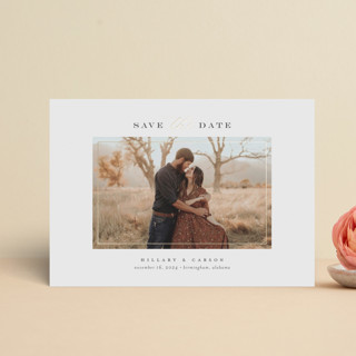 Timeless Foil-Pressed Save the Date Petite Cards