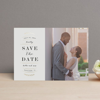 Elegant Announcement Foil-Pressed Save the Date Petite Cards