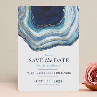 Gilt Agate Foil-Pressed Save The Date Cards