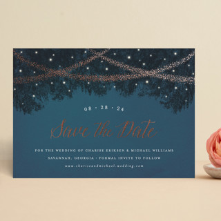 Strands Of Lights Foil-Pressed Save The Date Cards
