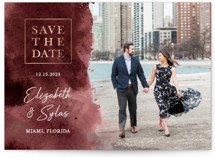 Jewel Tone Watercolor Foil-Pressed Save The Date Cards