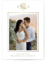 Hydrangea bloom Foil-Pressed Save The Date Cards