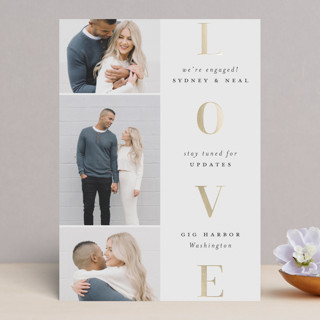 Lovely stack Foil-Pressed Save The Date Cards