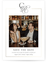 Monogram Script Foil-Pressed Save The Date Cards