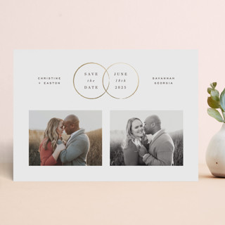 Wedding Rings Foil-Pressed Save The Date Cards
