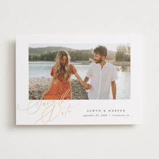 Modern Script Foil-Pressed Save The Date Cards