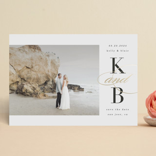 Elegant Initials Foil-Pressed Save The Date Cards